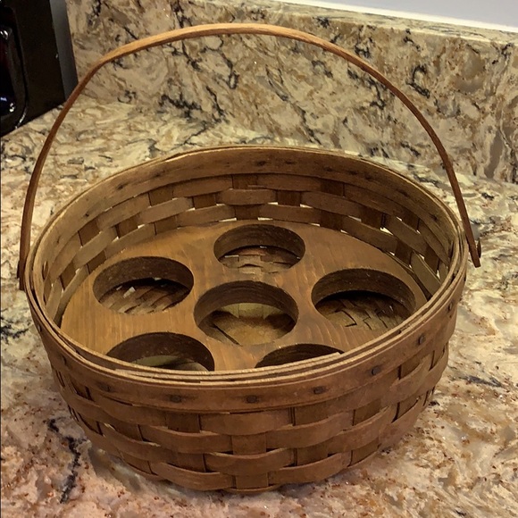 Longaberger Collection 1981 dark stain Basket - Picture 1 of 4